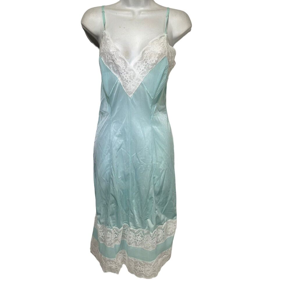 Imec blue accordion Trim sleeveless Camisole Chemise sleepwear Nightie Size 4
